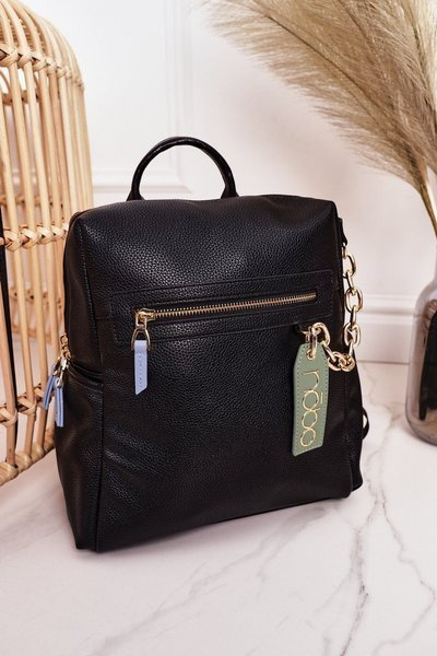 Moteriška odinė kuprinė NOBO NBAG-K1800 Czarny