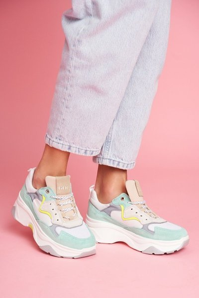 Chaussures de sport en cuir pour femmes GOE Blanc Menthe FF2N3011