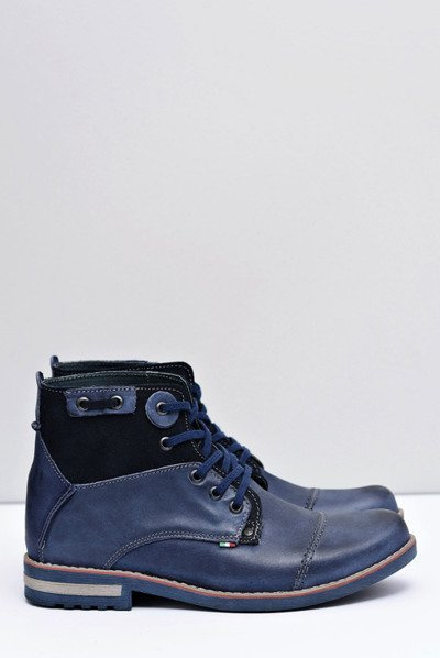 Men's Navy Blue High Half Boots Rebrand