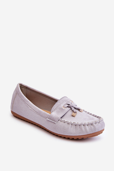 Klasikiniai zomšiniai loafers pilka Good Time