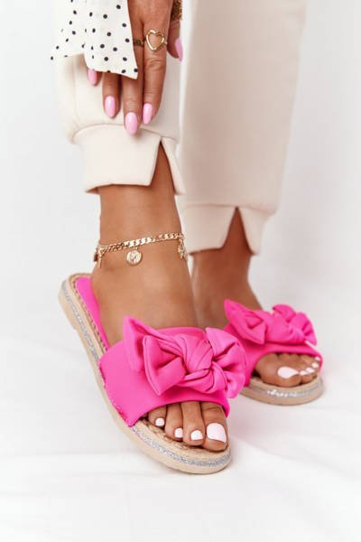 Chaussons En Caoutchouc Avec Noeud Rose Andrea