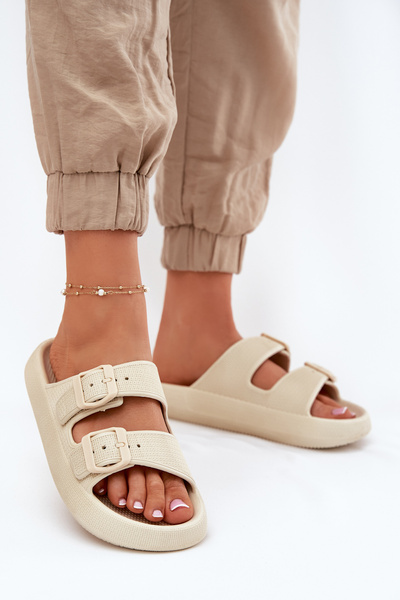Sandales Femmes À Plateforme Avec Boucles Beige Nitiana