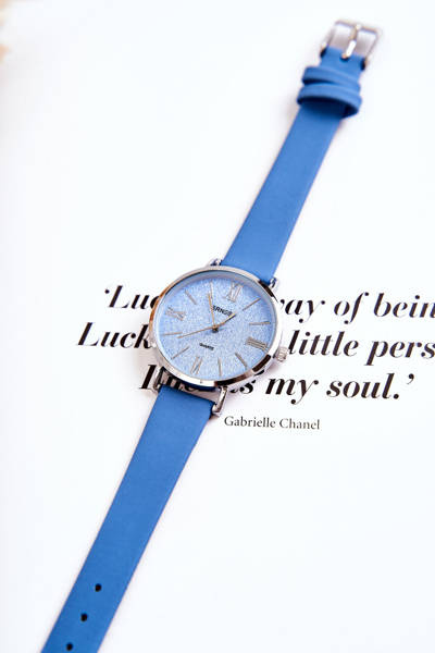 Watch On A Leather Strap Nickel Free ERNEST Blue