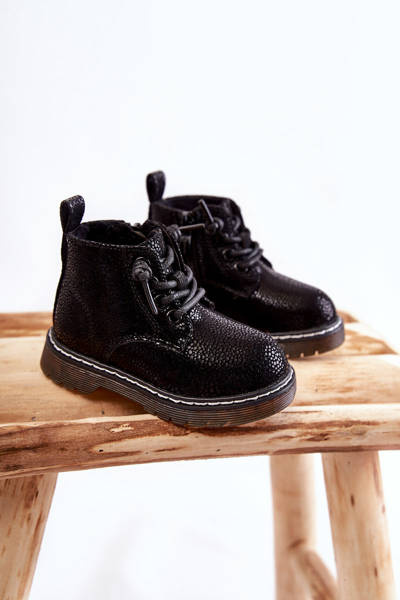 Bottes chaudes pour enfants avec fermeture éclair noir Betsy