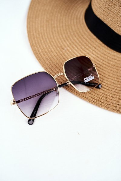 Auksiniai moteriški akiniai nuo saulės Prius PRE-14 Black Mirror Gradient