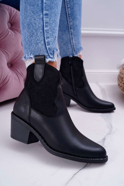 Moteriški juodi „Barski“ kaubojiški batai 30–20