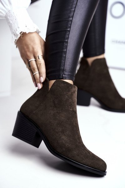 Women’s Boots Flat Heel Autumn Khaki Milky