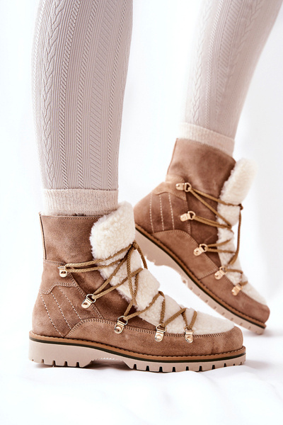 Gewärmte Trapper-Stiefel Beige Jiliana