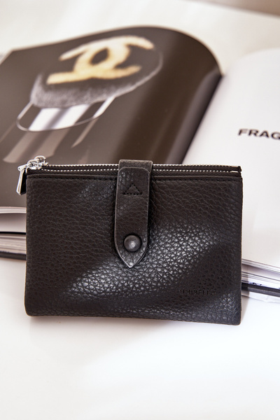 Eko Leder Damen Geldbörse Schwarz Bronica
