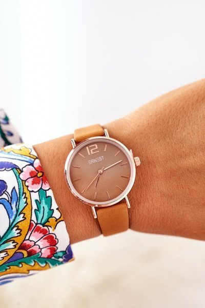 Montre Sur Bracelet Cuir Sans Nickel ERNEST Camel