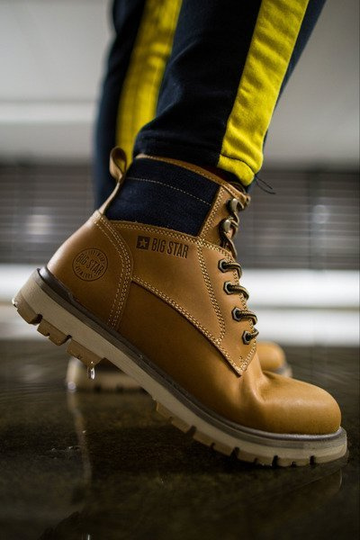 Herren Leder Trappers Big Star Kamel EE174266