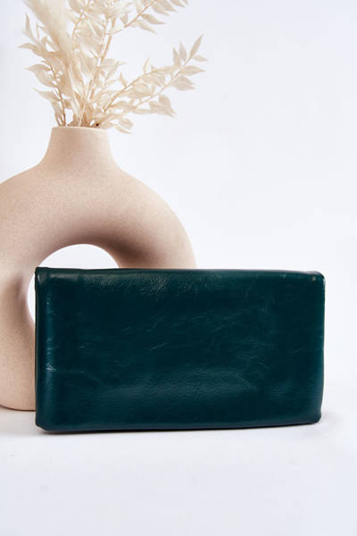 Grand Portefeuille En Cuir Pour Femme Avec Fermeture Éclair Vert Brillant