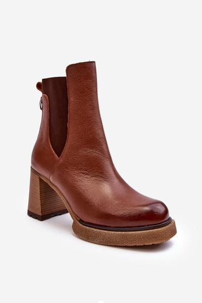Lederstiefel Auf Einem Pfosten Braun Lemar Liresa