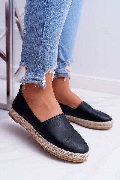 Flate Espadrilles für Frauen in Schwarz