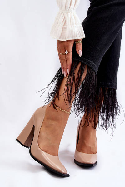 Escarpins à talons en cuir verni à la mode Nude Mysterious