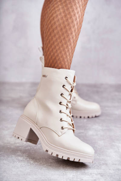 Bottes chaudes pour femmes à talons hauts Beige clair Grethe