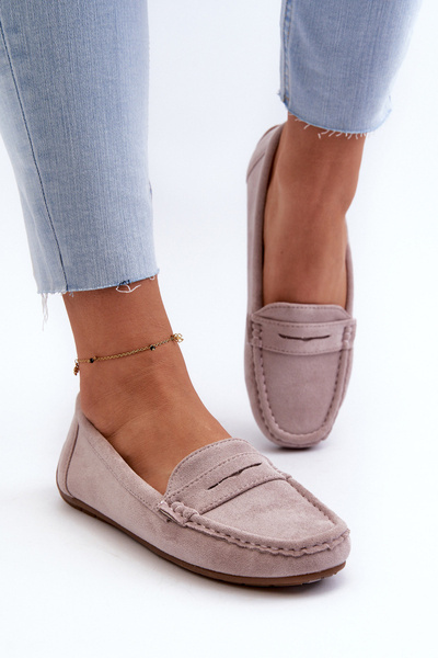 Mocassins Femme En Daim Violet Lenvie