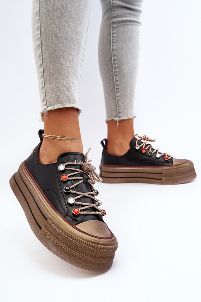 Damen Plateau Sneaker GOE NN2N4053 Schwarz