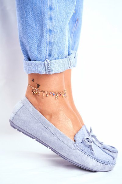 Mocassins Femme Daim S.Barski A199 Bleu