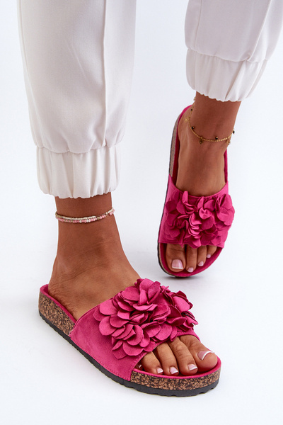 Sandales à plateforme en liège pour femmes en fuchsia Jaihini