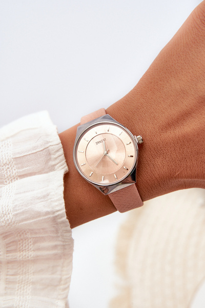 Damenuhr mit Kunstlederarmband Rosa Ernest E62013L