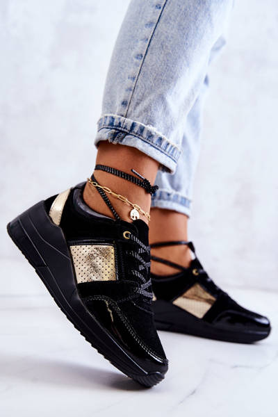 Chaussures de sport en daim pour femmes sur un coin noir Larson