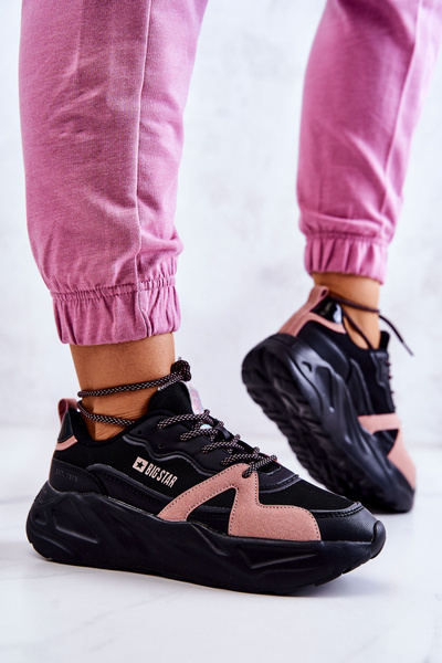 Women's sneakers Memory Foam Big Star JJ274599 Black-Pink