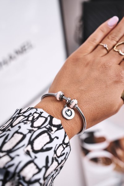 Bracelet Femme Charms Rose Argent Souris