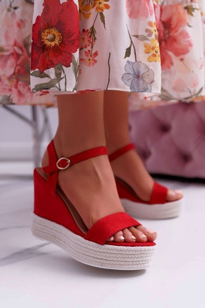 Platforma doamnelor Sandale Flax Red Liviana