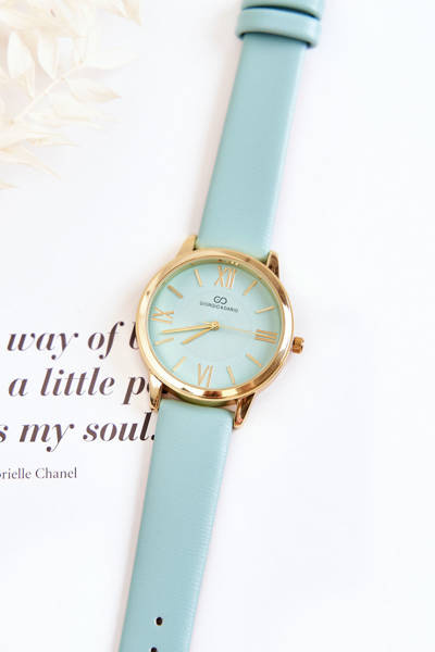 Montre femme sur bracelet cuir Giorgio & Dario Menthe