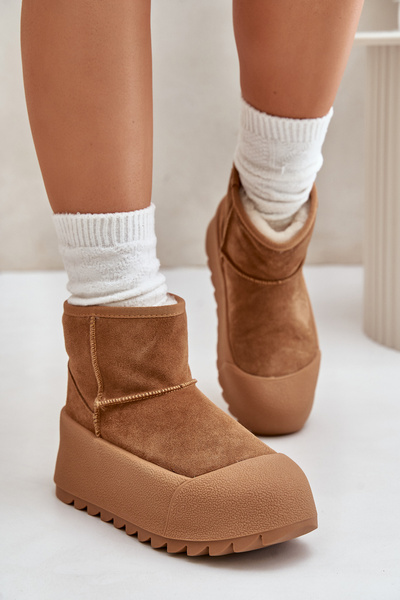 Bottes de neige chaudes en daim sur plateforme Big Star OO274A212 marron