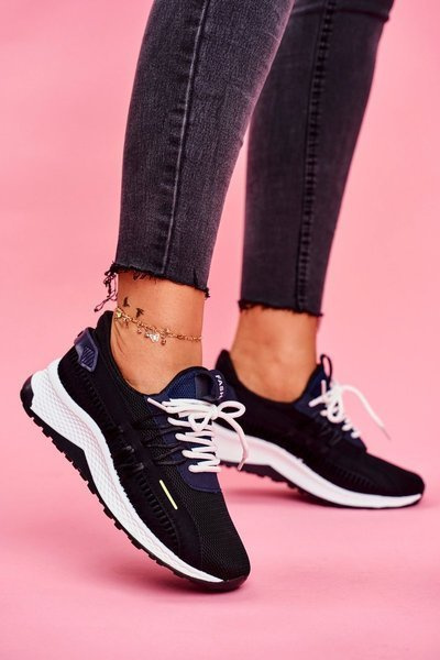 Sportliche Damen Turnschuhe Schuhe Schwarz Pamela