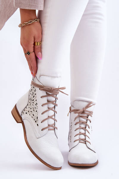 Bottes à glissière en cuir pour femmes chaussures gauche 3186 pois blancs