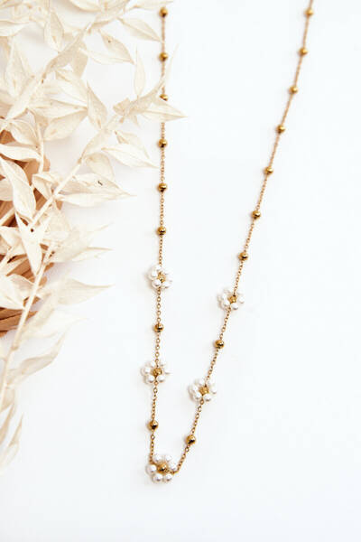 Damen-Rüstungskette Mit schwarzen Blumen in Gold