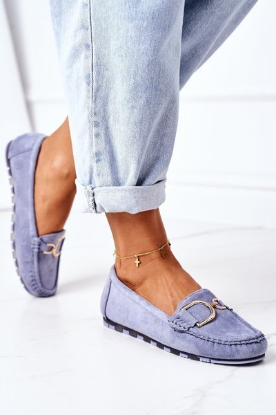 Mocassins En Daim Femme Bleu Downtown