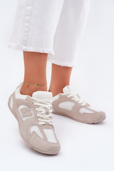 Női Sportcipők Eko Velúrból Fehér-Beige Dorella