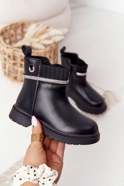 Children's Boots With Sequins Black Toffees