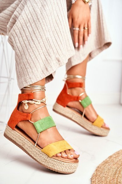 Women's Espadrilles Platform Tied Yellow Fuerta