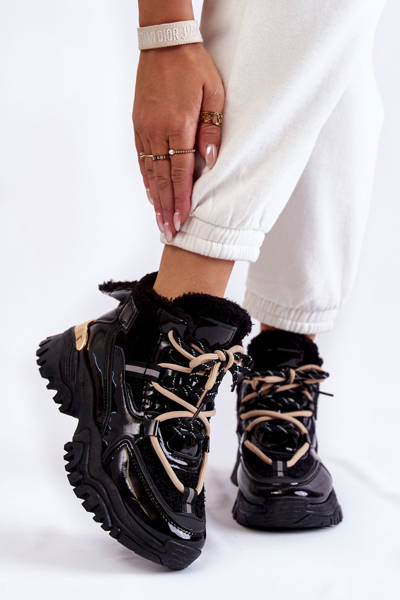 isolierter Sportstiefel für Damen Schwarze Edora