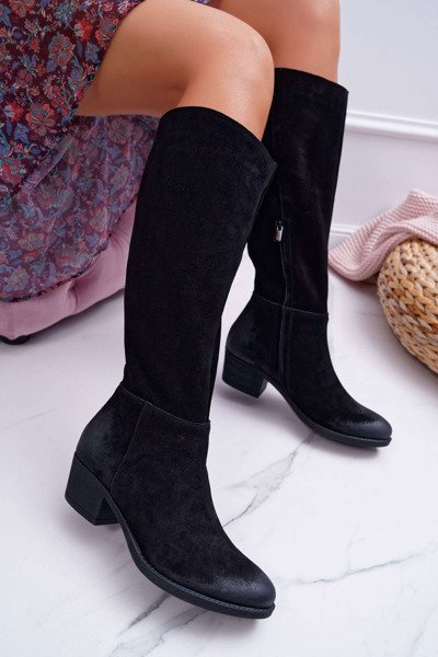 Laura Messi Women's Boots 2071 Leather Suede Black This Love