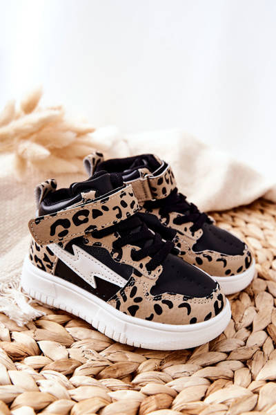 Kinder High-Top Sportschuhe Schwarz Beige Bartnie