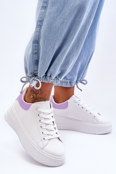 Women's Classic Sports Shoes White-Purple Night Trip