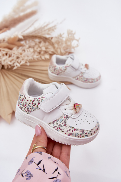Gyermek sneakers sportcipők egyszarvúk fehér Thalia