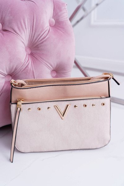 Sac à main femme sur l'épaule or rose lettre V