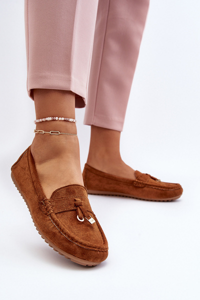 Női velúr klasszikus mokaszin Camel Ontala