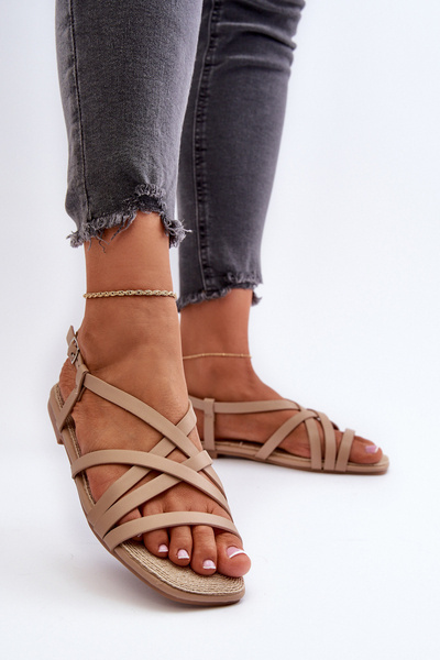 Flache Damensandalen Big Star NN274012 Beige