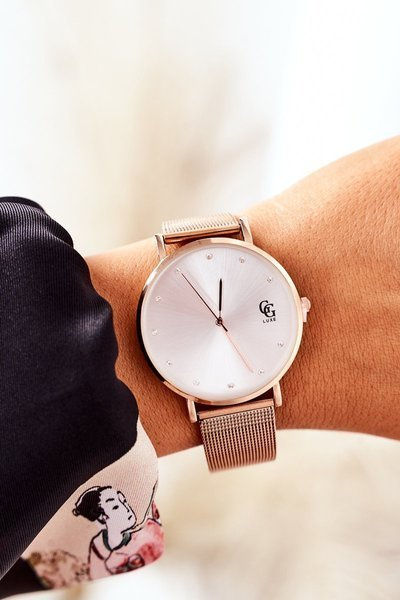 Óra nagy számlappal GG Luxe Rose Gold