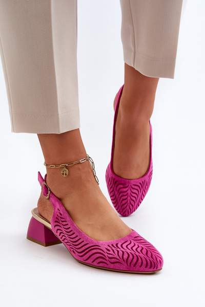 Pantofi cu toc mic Fuchsia Gemifa