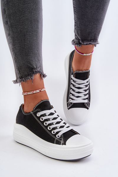Baskets femme sur plateforme chunky noir Amyete