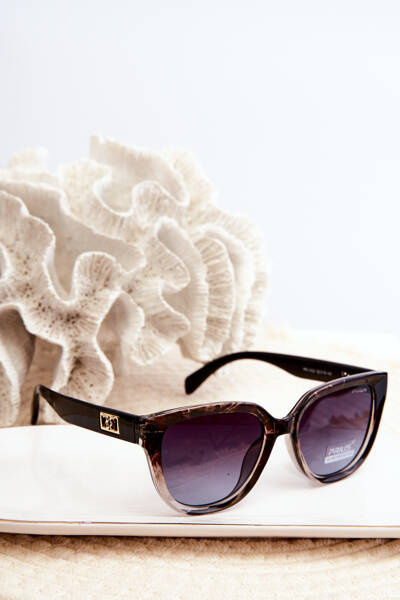 Lunettes de Soleil Femme avec Détails Dorés UV400 Noir-Rose